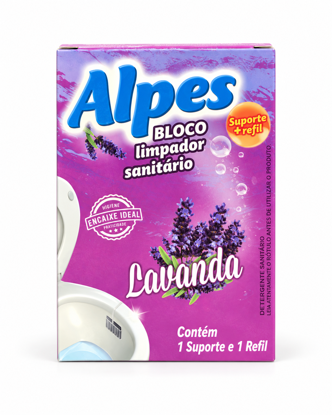 Bloco Limpador Sanitário Alpes Lavanda (suporte + refil)