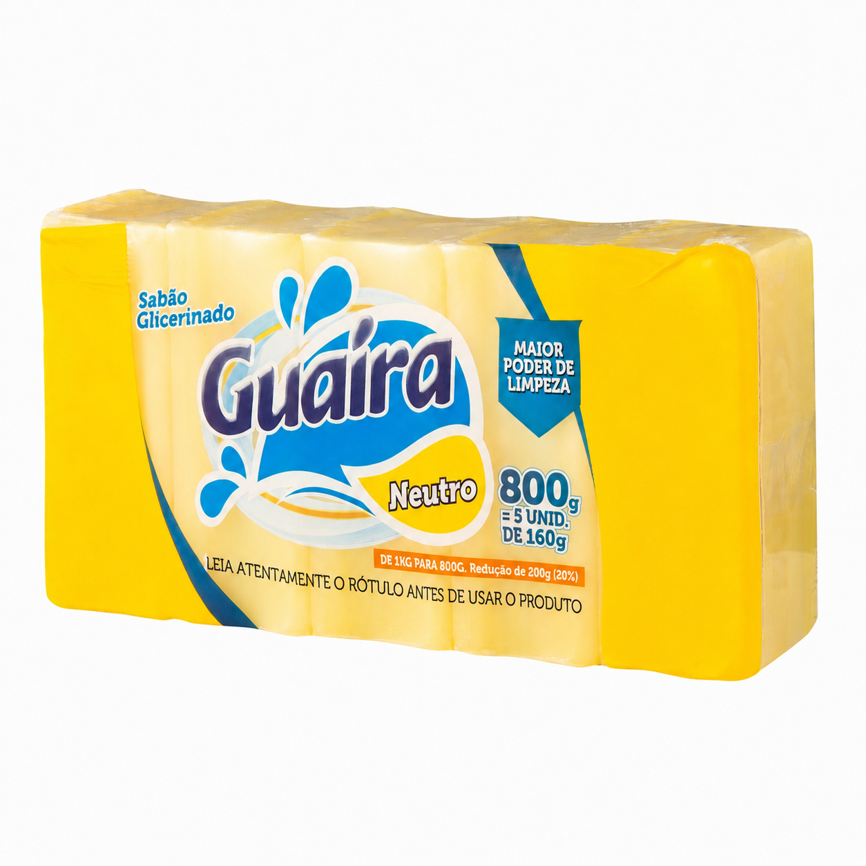 Sabão em Barra Guaíra Neutro 800g (5 x 160g)