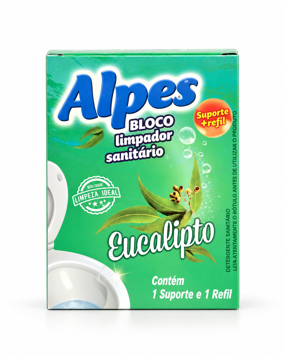 Bloco Limpador Sanitário Alpes Eucalipto (suporte + refil)